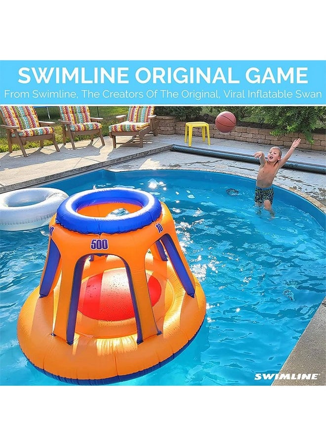 Inflatable Pool Basketball Hoop Floating Or Poolside Game Giant Shootball Multiple Scoring Ports For Kids & Adults Swimming Splash Hoops With Water Basketball Pools Toy Outdoor Summer Hoops
