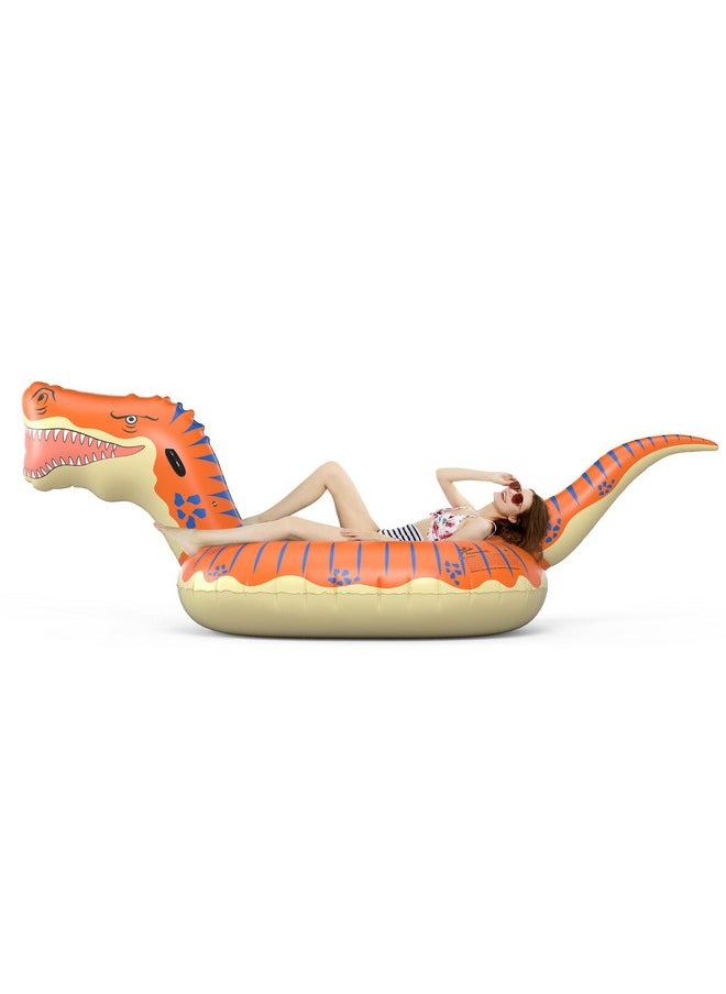 Inflatable Dinosaur Pool Float For Boys Girls Adults 124'' Giant T-Rex Floatie Summer Beach Swimming Pool Inflatables Ride On Party Pool Toys Raft Lounge Kids Tyrannosaurus Rex Toys