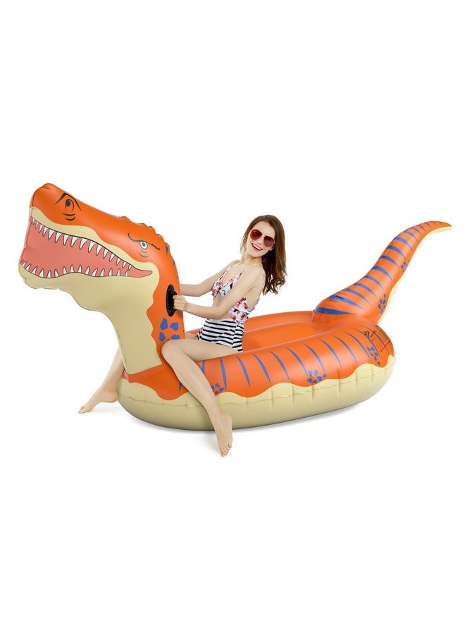 Inflatable Dinosaur Pool Float For Boys Girls Adults 124'' Giant T-Rex Floatie Summer Beach Swimming Pool Inflatables Ride On Party Pool Toys Raft Lounge Kids Tyrannosaurus Rex Toys