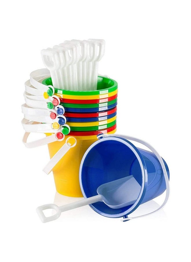 12-Piece Sand Toy Set - Durable & Imaginative Beach Play Kit With Colorful Buckets & White Shovels. Perfect For Kids Ages 3-5, Beach Parties, Outdoor Fun Gift For Young Beach Enthusiasts