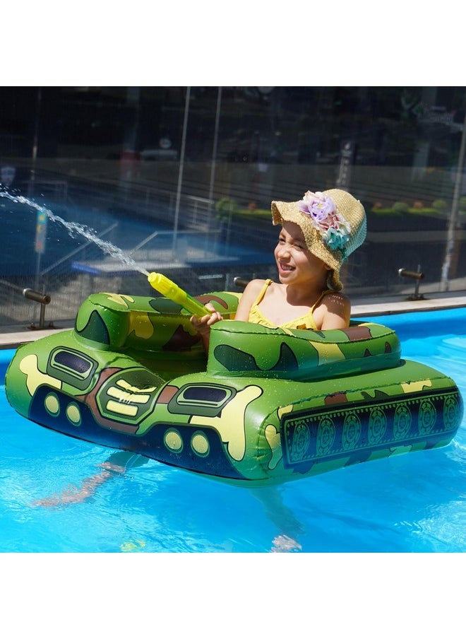 E Tank Pool Floats Kids - Jasonwell Toddler Pool Floaties Swimming Pool Tank With Water Cannon Gun Swim Floaty Rafts Lake Beach Party Pool Toys For Boys Girls Toddlers Kids