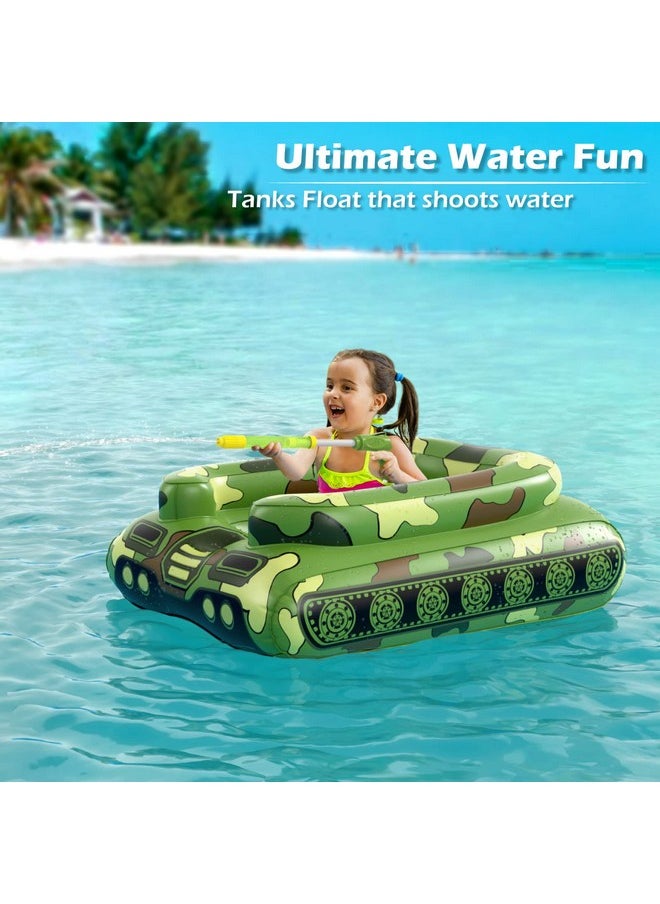 E Tank Pool Floats Kids - Jasonwell Toddler Pool Floaties Swimming Pool Tank With Water Cannon Gun Swim Floaty Rafts Lake Beach Party Pool Toys For Boys Girls Toddlers Kids