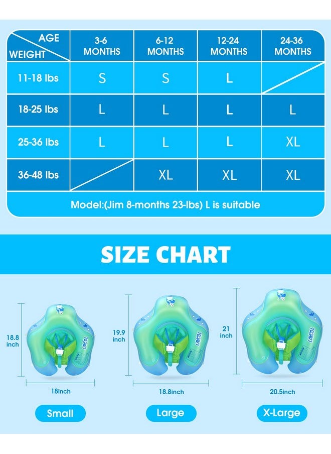 Baby Swimming Float Inflatable Baby Pool Float Ring Newest With Sun Protection Canopy,Add Tail No Flip Over For Age Of 3-36 Months