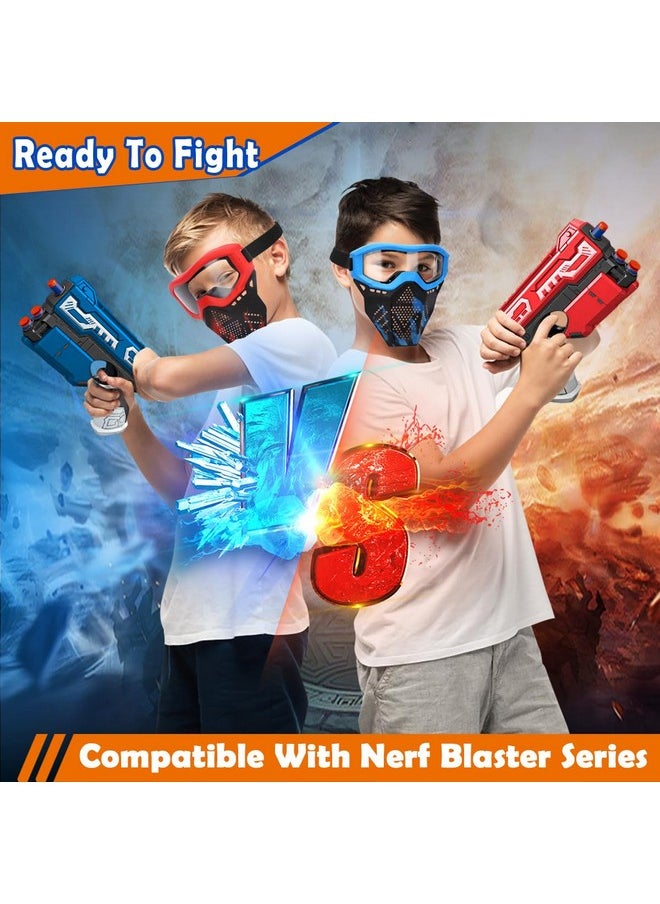 4 Pack Tactical Mask For Kids, Safety Goggles Compatible With Nerf Rival, Apollo, Zeus, Khaos, Atlas, & Artemis Blasters Age 8+ Years Old