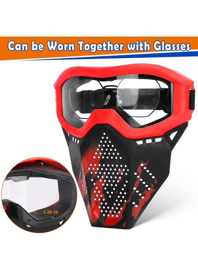 4 Pack Tactical Mask For Kids, Safety Goggles Compatible With Nerf Rival, Apollo, Zeus, Khaos, Atlas, & Artemis Blasters Age 8+ Years Old