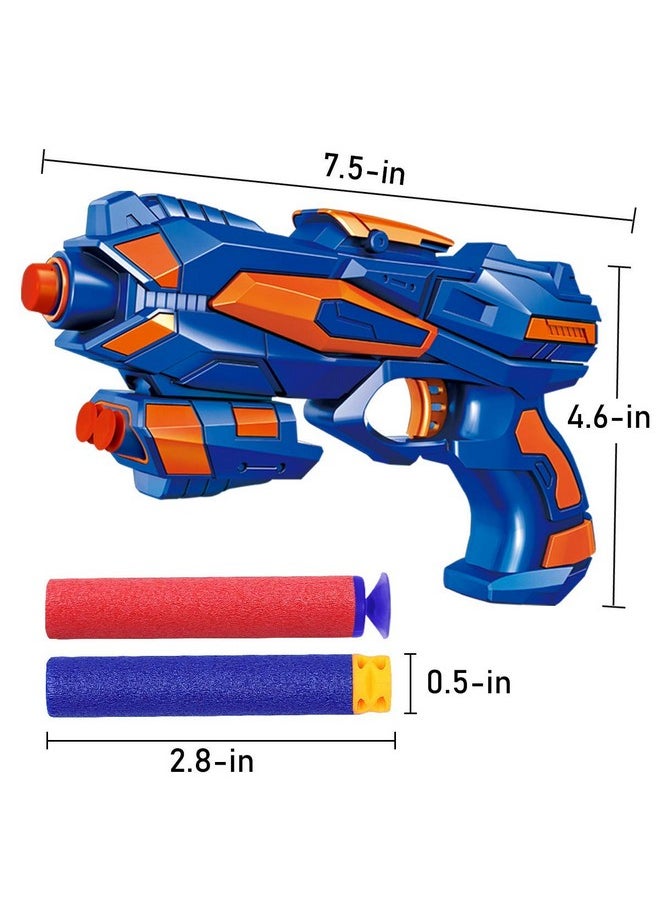 4 Pack Blaster Guns Compatible With Nerf Guns Bullets, Toy Guns For Boys Girls With 80 Pack Foam Refill Darts, Hand Gun Toys For 6+ Year Old Kids Birthday Christmas