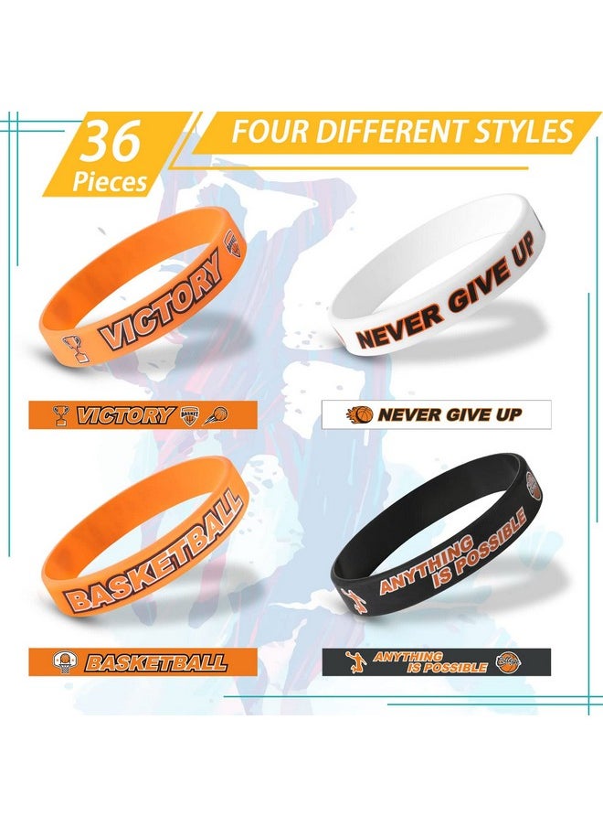 Basketball Bracelet Bulk Motivational Silicone Wristband Decorations Basketball Party Favor For Kids Teenagers Basketball Party Basketball Bracelets Jewelry Sports Gifts Supplies(100 Pieces)