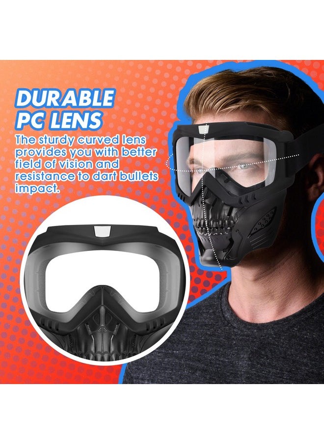 Tactical Masks Compatible With Nerf Rival, Apollo, Zeus, Khaos, Atlas, & Artemis Blasters, Detachable Mask And Goggles For Kids (Red+Blue)