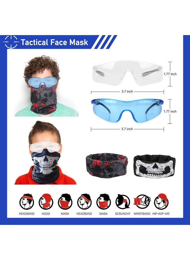 8 Pack Tactical Vest Kits Fit For Nerf Guns N-Strike Elite Series For Kids Birthday Toy Gun Wars, Basement Or Backyard Games, Birthday Party Supplies With Kids Vests, Face Masks, Protective Glasses