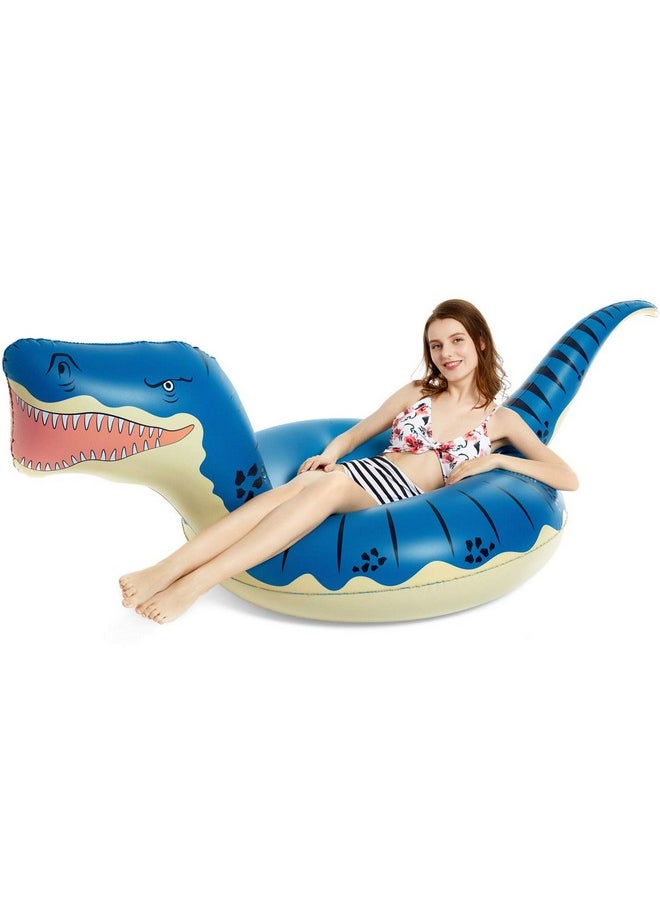 Inflatable Dinosaur Pool Float Tube For Boys Girls Adults 93'' T-Rex Floatie Summer Beach Swimming Pool Inflatables T-Rex Ride On Party Pool Raft Lounge Kids Tyrannosaurus Rex Dinosaur Toys