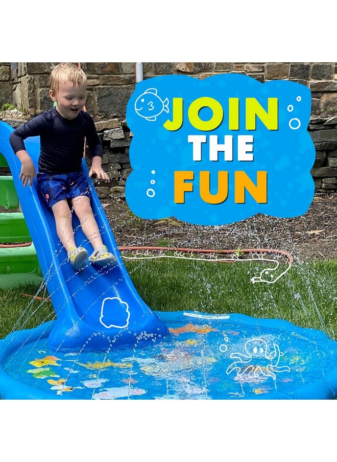 3-In-1 Splash Pad, Sprinkler For Kids & Baby Pool For Learning - Toddler Sprinkler Pool, 60’’ Outside Water Toys - “From A To Z” Outdoor Play Mat For Babies & Toddlers