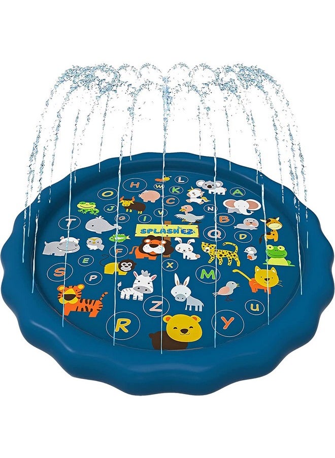 3-In-1 Splash Pad, Sprinkler For Kids & Baby Pool For Learning - Toddler Sprinkler Pool, 60’’ Outside Water Toys - “From A To Z” Outdoor Play Mat For Babies & Toddlers