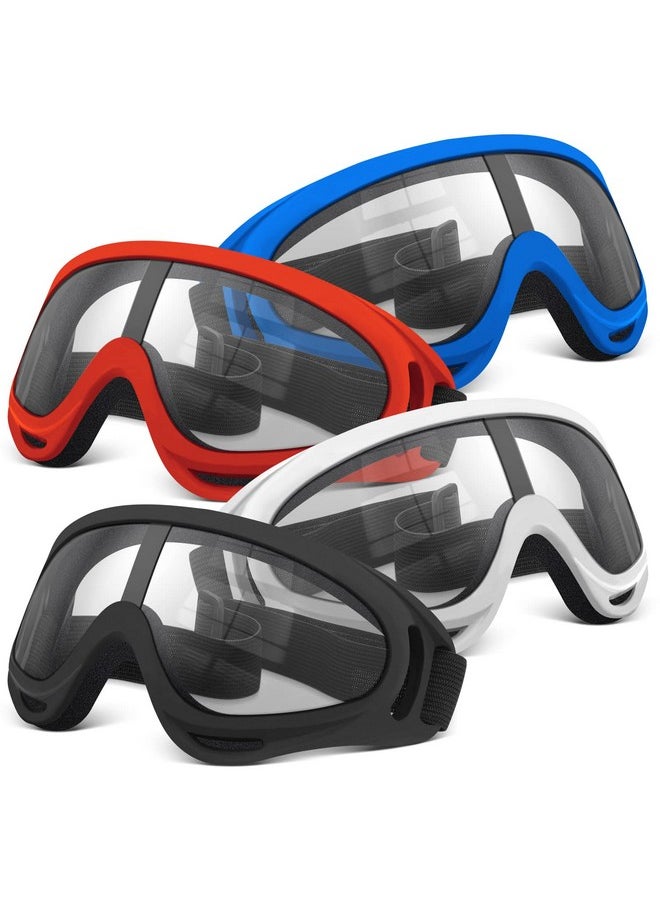 4 Pack Protective Goggles Safety Glasses Eyewear Compatible With Nerf Guns For Kids Teens Game Battle (4 Colors)