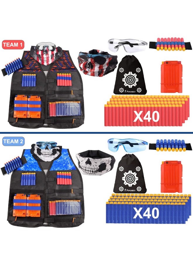 2 Sets Tactical Vest Kits Compatible With Nerf Guns N-Strike Elite Series