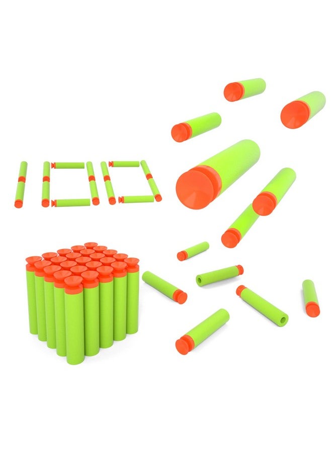100Pcs 7.2Cm Refill Bullet Darts Compatible For Nerf Elite Series Blasters Kid Toy Gun - Green,Suction