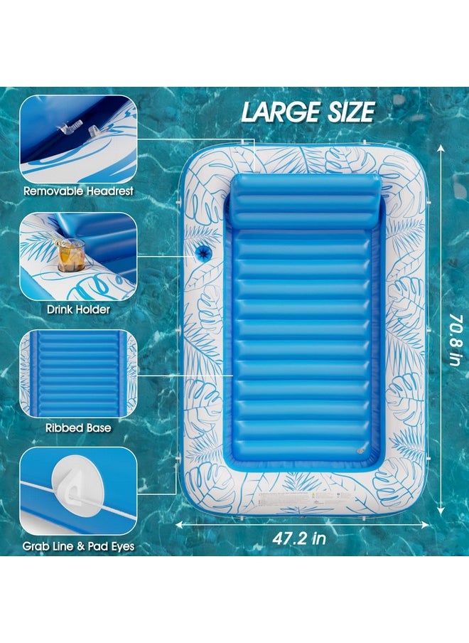 E Tanning Pool Lounger Float - Jasonwell 4 In 1 Sun Tan Tub Sunbathing Pool Lounge Raft Floatie Toys Water Filled Bed Mat Pad For Adult Blow Up Kiddie Pool Kids Ball Pit Pool (L)