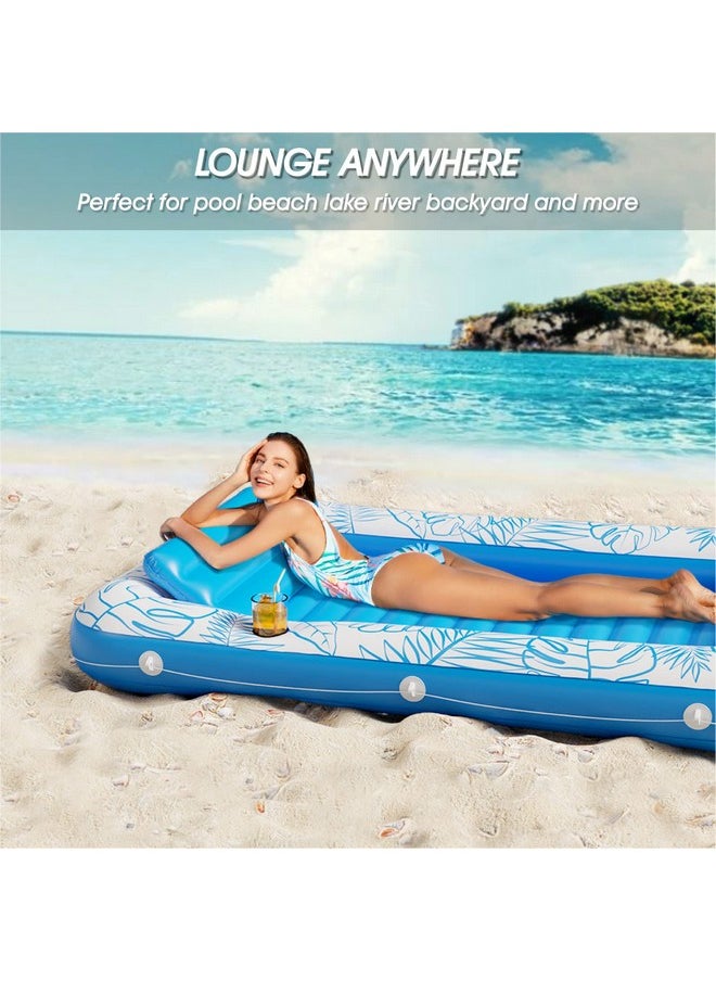 E Tanning Pool Lounger Float - Jasonwell 4 In 1 Sun Tan Tub Sunbathing Pool Lounge Raft Floatie Toys Water Filled Bed Mat Pad For Adult Blow Up Kiddie Pool Kids Ball Pit Pool (L)