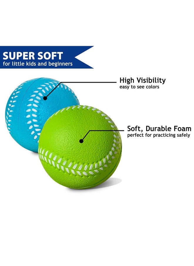 Kids Soft Foam Baseballs, 6 Pack, 2.75