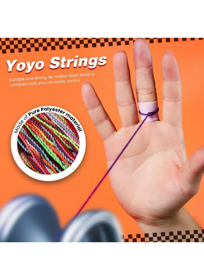 Yoyo String,30 Professional Polyester Yo Yo Strings Replacement,10 Color Rainbow Color,Yoyo Strings For Responsive Or Unresponsive And 4 Pcs Finger Brace