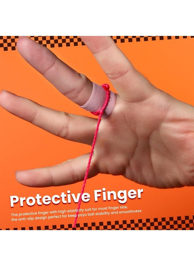 Yoyo String,30 Professional Polyester Yo Yo Strings Replacement,10 Color Rainbow Color,Yoyo Strings For Responsive Or Unresponsive And 4 Pcs Finger Brace