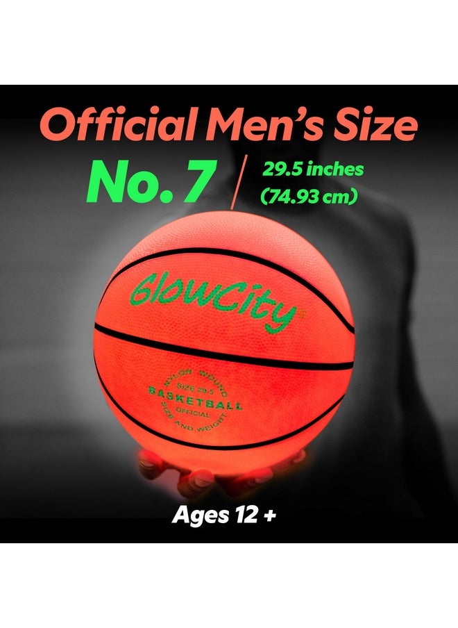 Glow In The Dark Basketball For Teen Boy - Glowing Red Basket Ball, Light Up Led Toy For Night Ball Games - Sports Stuff & Gadgets For Kids Age 8 Years Old And Up. Great Gift For Boys & Girls