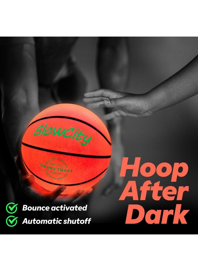 Glow In The Dark Basketball For Teen Boy - Glowing Red Basket Ball, Light Up Led Toy For Night Ball Games - Sports Stuff & Gadgets For Kids Age 8 Years Old And Up. Great Gift For Boys & Girls