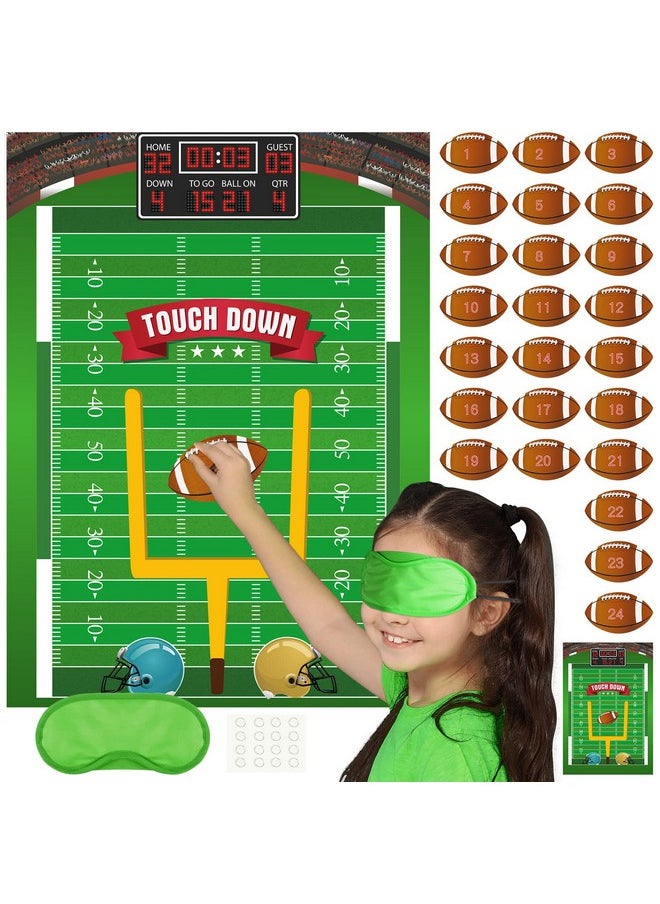 Football Game For Kids Pin The Football On The Goalpost Poster With Football Stickers Football Birthday Party Favors Home Wall Decorations For Kids Adults Family Birthday Party Supplies