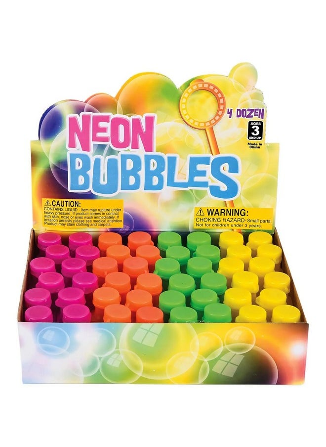 1.75 Inch Neon Bubble Bottles, Pack Of 48