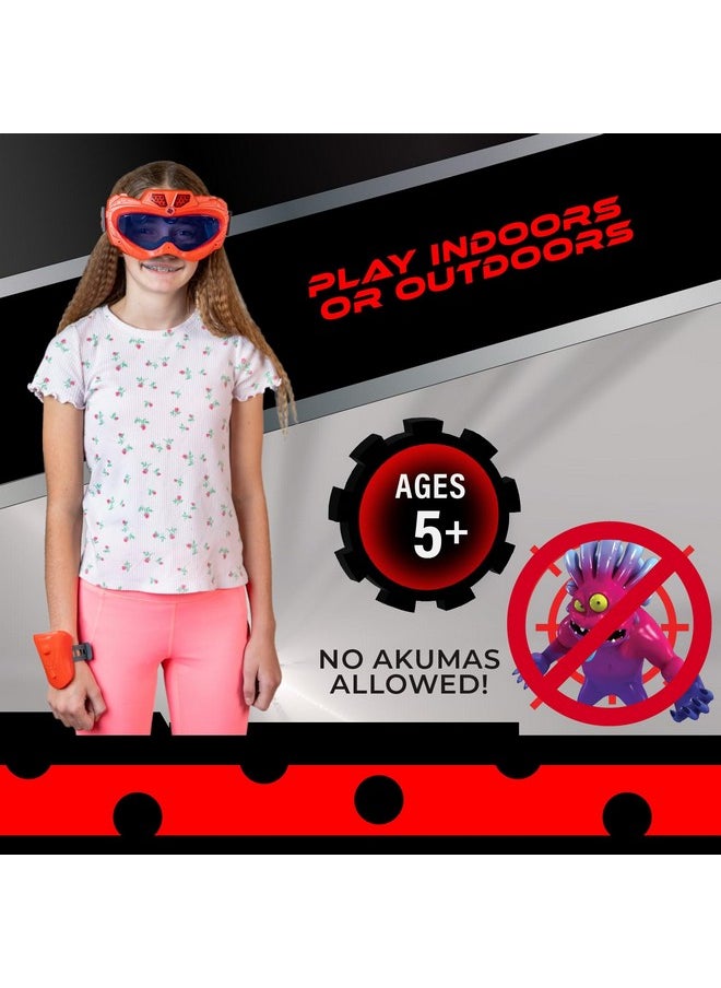 Miraculous Ladybug Vision Blaster Challenge, Capture Akumas With Wrist Shooter And Ladybug Vision Goggles, Indoor & Outdoor Fun, Exciting Party Game For Girls Age 5+ Red