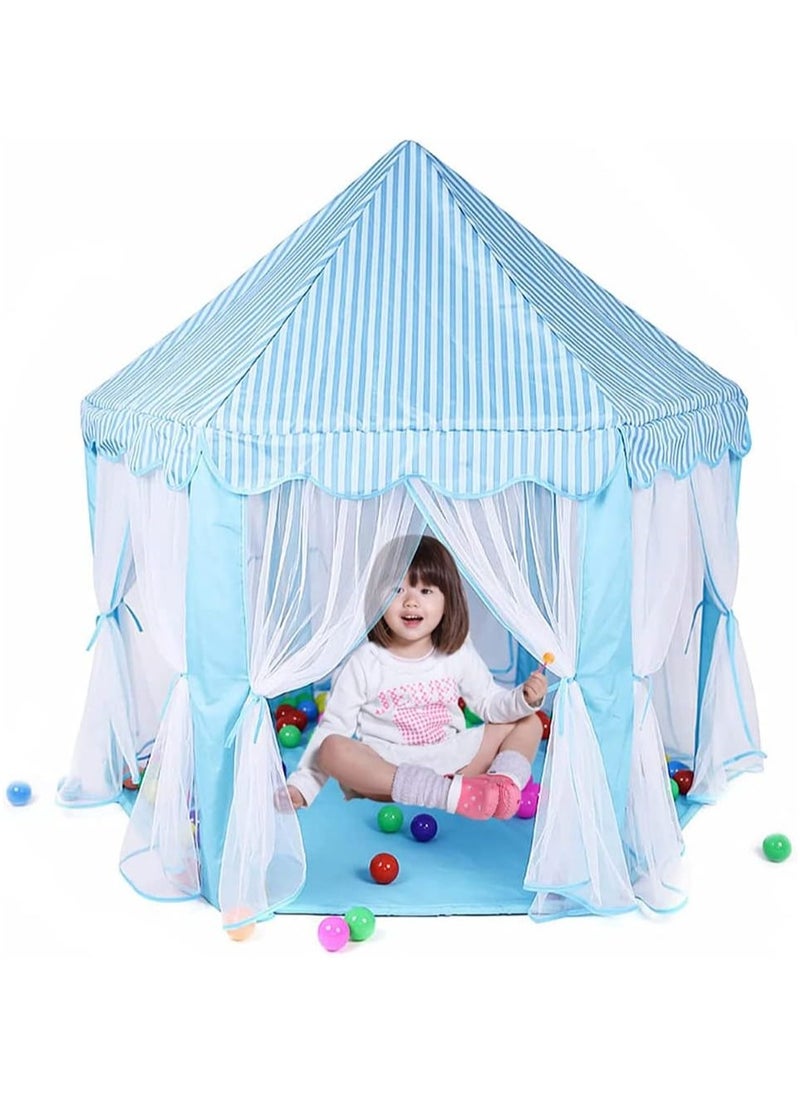 Princess Play Tent for Girls - Castle Design, Hexagonal, Portable Large Children's House, Indoor or Outdoor Games