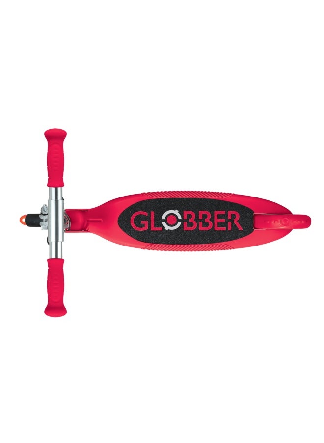 Globber Flow Foldable Junior Lights 2-wheel Scooter in Red