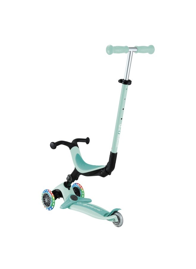 Globber Go Up Active Lights 3-wheel Foldable Kick Scooter in Mint