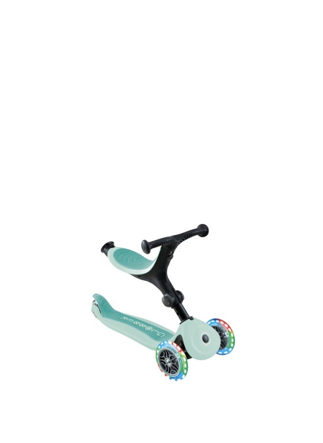 Globber Go Up Active Lights 3-wheel Foldable Kick Scooter in Mint