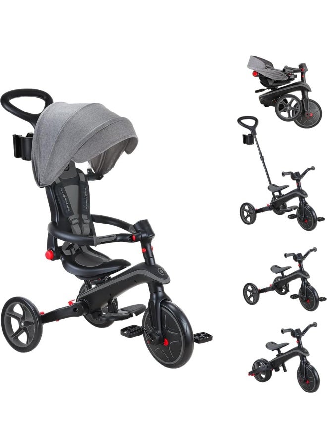 Globber Explorer Foldable 4-in-1 Trike in Black/Grey