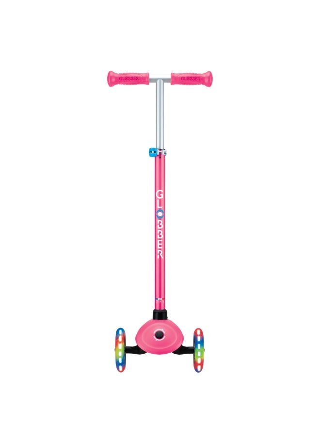 Globber Primo Plus Lights 3-wheel Kick Scooter in Fuchsia