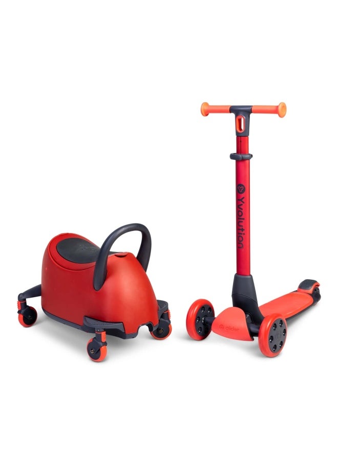 Yvolution Y Glider Luna 5-in-1 Scooter (Red)