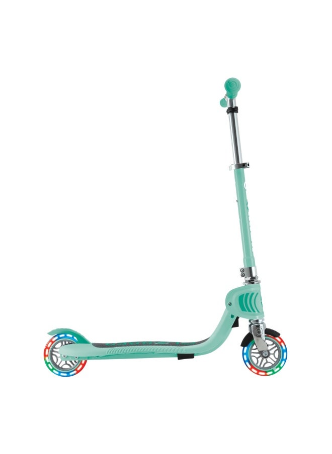 Globber Flow Foldable Junior Lights 2-wheel Kick Scooter in Mint