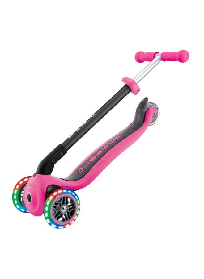 Globber Go Up Fold 3-Wheel Kick Scooter with Light-up Wheels (Deep Pink)