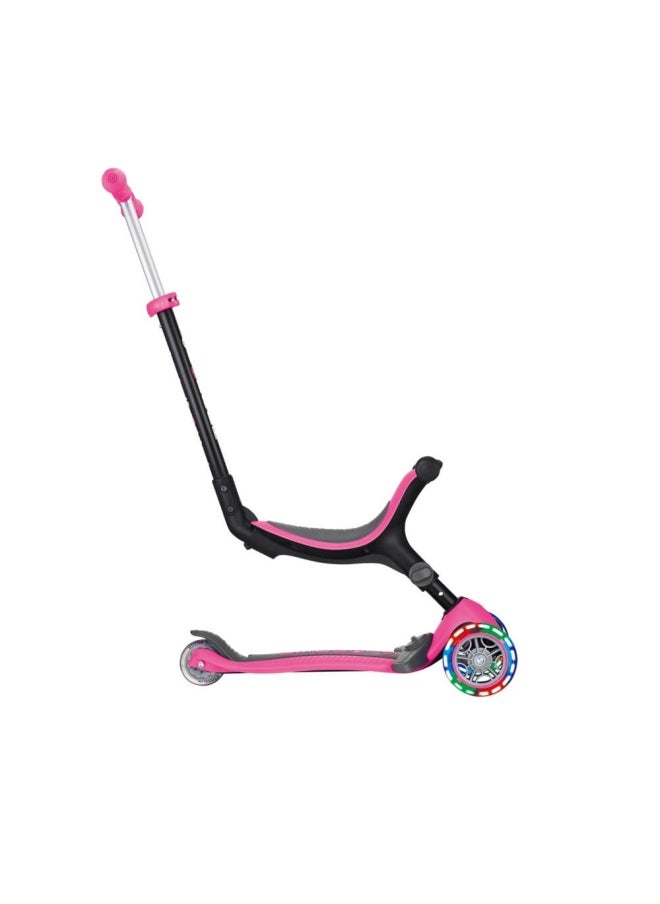 Globber Go Up Fold 3-Wheel Kick Scooter with Light-up Wheels (Deep Pink)