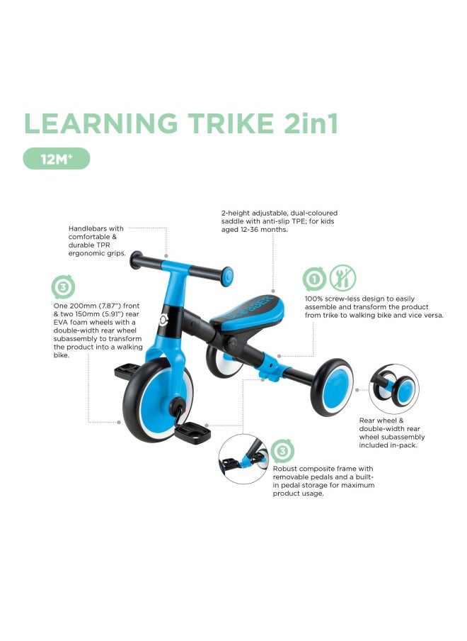 Globber Learning 2-in-1 Trike in Sky Blue