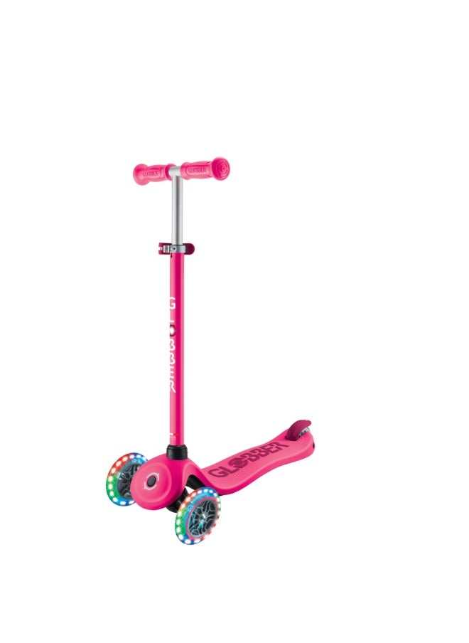 Globber Go Up Sporty Lights 360 Degree 3-wheel Kick Scooter in Fuschia