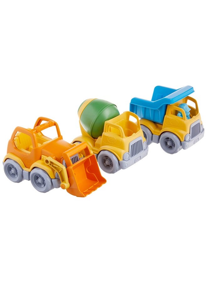 Construction Vehicle Includes Scooper, Dumper, Mixer, 1 Character- 3 Pack - 4C