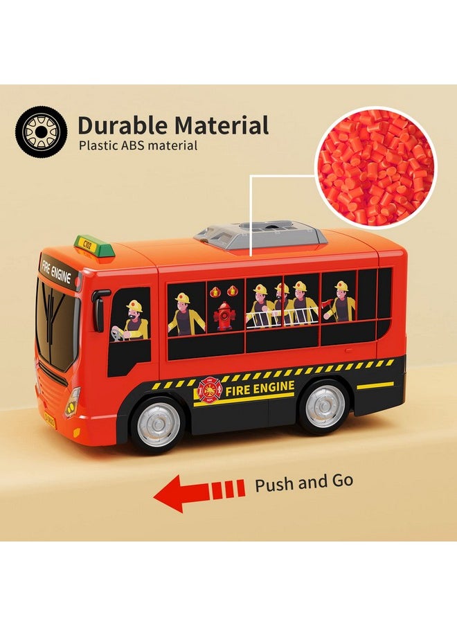Fire Truck Toys With Teaching Meaning, Simulation Steering Wheel Driving Toy, Toddlers Fire Truck Toy With Sound And Light, Simulate A Rescue Fire Scene，Gift For 3-5 Boys & Girls