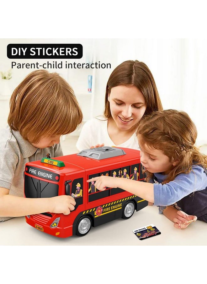 Fire Truck Toys With Teaching Meaning, Simulation Steering Wheel Driving Toy, Toddlers Fire Truck Toy With Sound And Light, Simulate A Rescue Fire Scene，Gift For 3-5 Boys & Girls