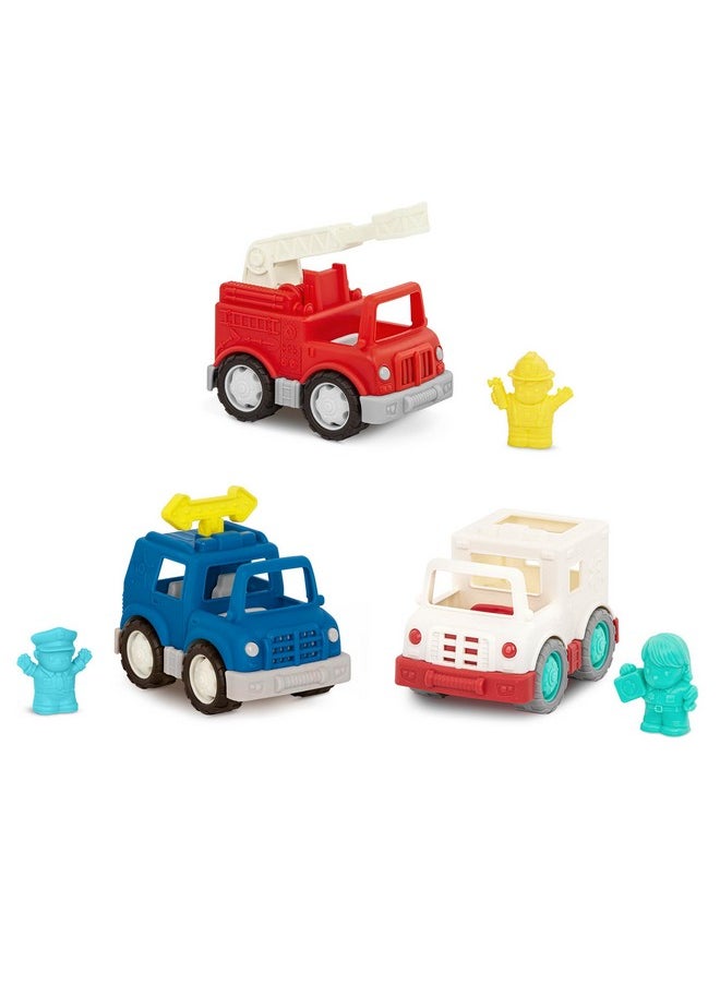 - Wonder Wheels - Toy Emergency Vehicles - Ambulance, Police Car, Fire Truck - Rescue Set For Kids - Movable Parts - 1 Year + - Emergency Vehicles (Pack Of 3)
