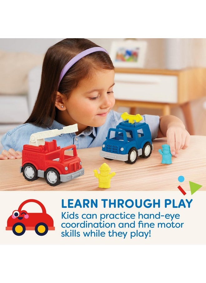 - Wonder Wheels - Toy Emergency Vehicles - Ambulance, Police Car, Fire Truck - Rescue Set For Kids - Movable Parts - 1 Year + - Emergency Vehicles (Pack Of 3)