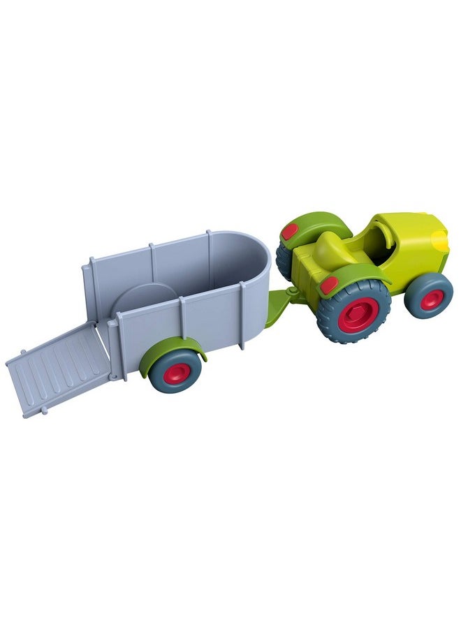 Little Friends Tractor And Trailer - 2 Piece Farm Play Set With Movable Hatch