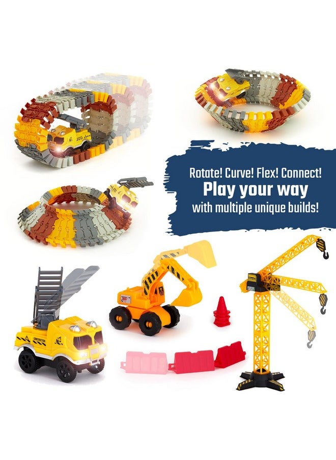 Construction Race Track Site Toy - Including Sandbox Vehicles, Trucks, Excavator, Bulldozer, Dump Truck, Crane - Birthday Gift For Kids, Boys, Girls, Toddlers For Ages 3 4 5 6 7 8 Year Old