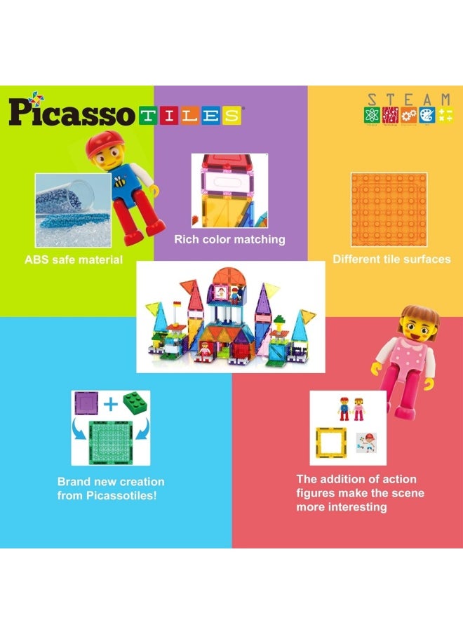 PicassoTiles Brick Blocks and Magnet Tile Combo Building Block Set (333 Pieces)