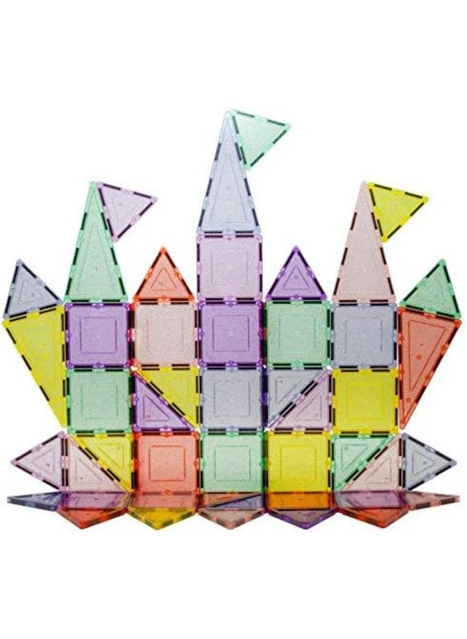 PicassoTiles Dazzling Glitter Magnetic Building Blocks Set (48 Pieces)